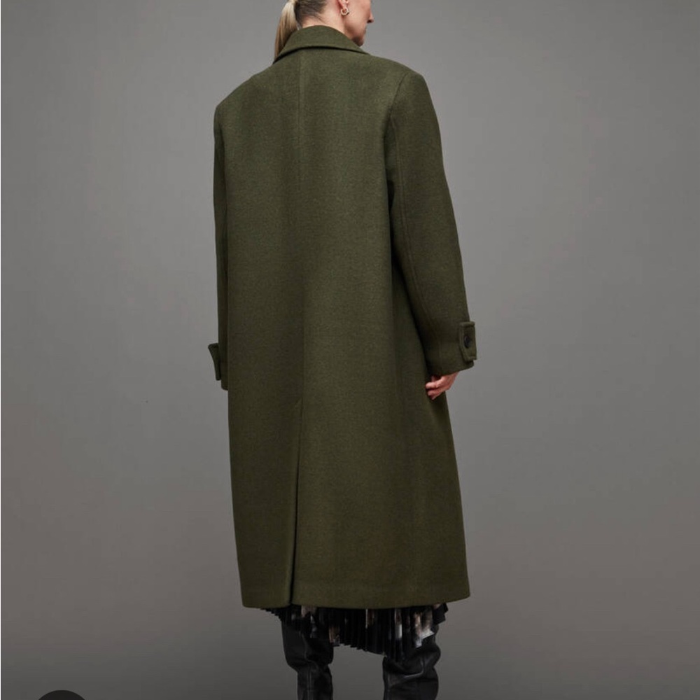 All Saints Mabel Oversized Coat with Double-Breasted Design olive green - Picture 2 of 10